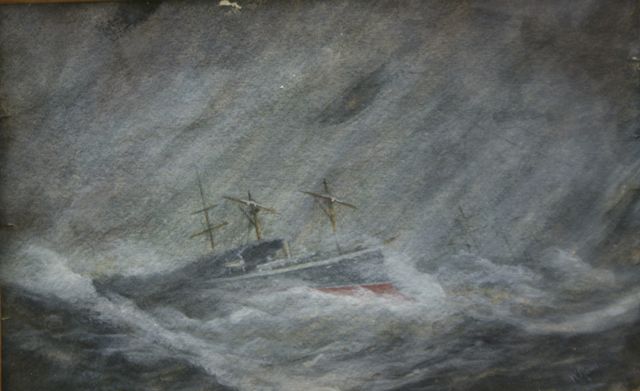 Appraisal: W Rowe Storm at Sea gouache signed 'W Rowe' lower