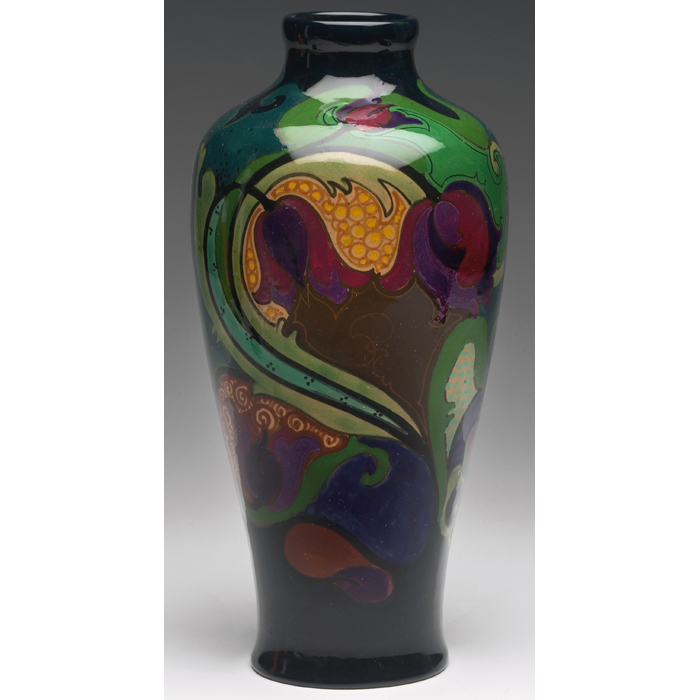 Appraisal: Gouda vase c - large shouldered shape with a colorfully