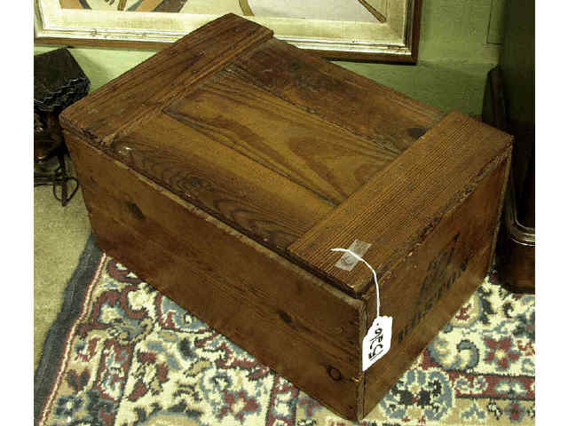 Appraisal: Antique hinged top wooden crate Libby's Fancy Red Alaskan Salmon