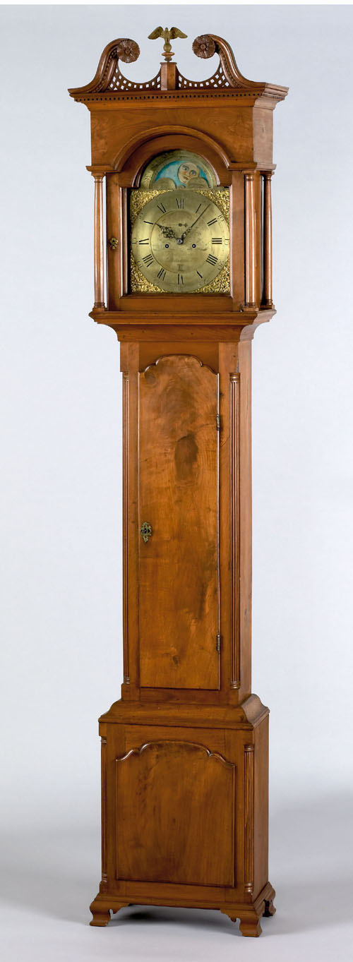 Appraisal: Philadelphia Chippendale walnut tall case clock ca the broken arch