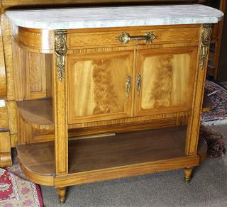 Appraisal: Louis XVI style walnut console desserte th century having a