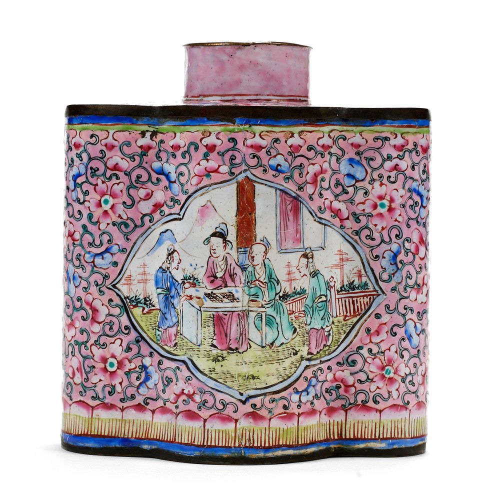 Appraisal: th C Chinese Peking Enamel Tea Caddy th century Chinese