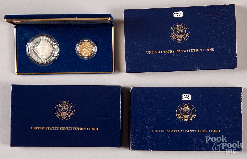 Appraisal: Two US Constitution Coin sets Two US Constitution Coin sets