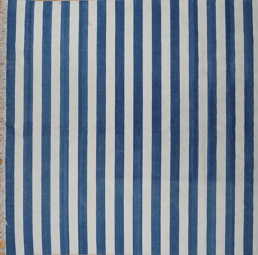 Appraisal: Cotton Striped Flat Weave Rug x in Condition Minor wear