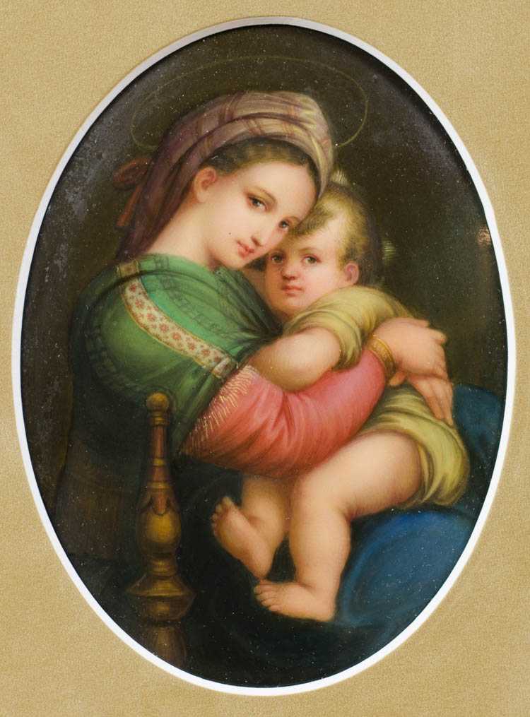 Appraisal: TH CENTURY MADONNA AND CHILD ON KPM PORCELAIN PLAQUE hand