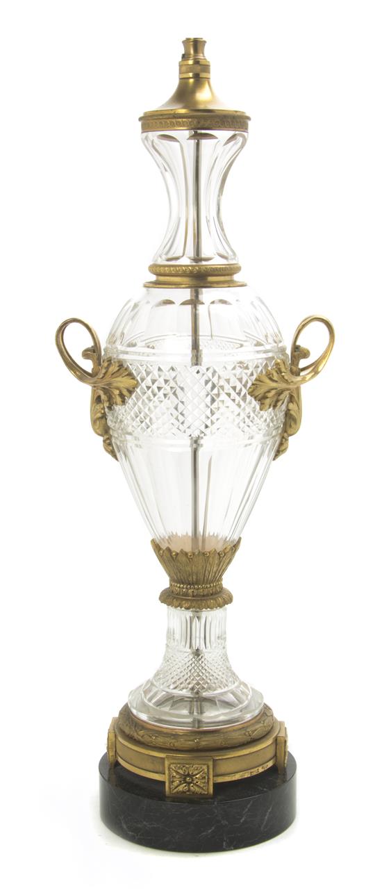 Appraisal: Sale Lot A Continental Gilt Bronze Mounted Cut Glass Urn