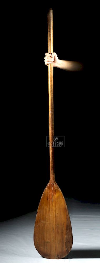 Appraisal: Signed Mid- th C Hawaiian Koa Wood Canoe Paddle North