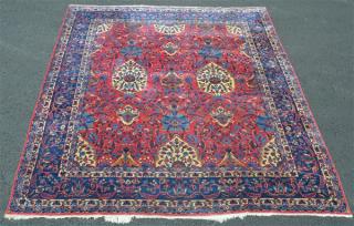 Appraisal: Antique Floral Medallion Oriental Rug Antique Floral Medallion Oriental Room