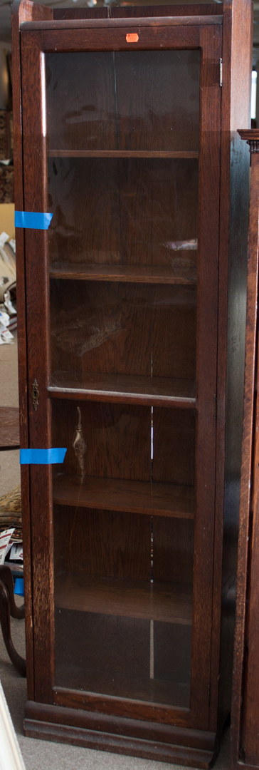 Appraisal: Narrow oak Victorian bookcase as is