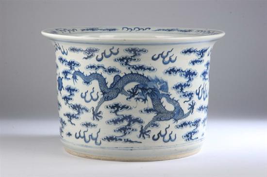 Appraisal: CHINESE BLUE AND WHITE PORCELAIN PLANTER Late th Early th