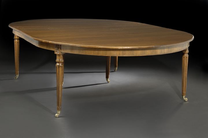 Appraisal: French Carved Fruitwood Circular Three-Leaf Dining Table in the Louis