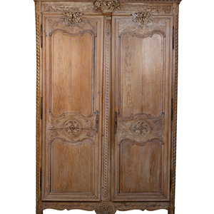 Appraisal: A Louis XVI Cerused Oak Armoire Late th Early th