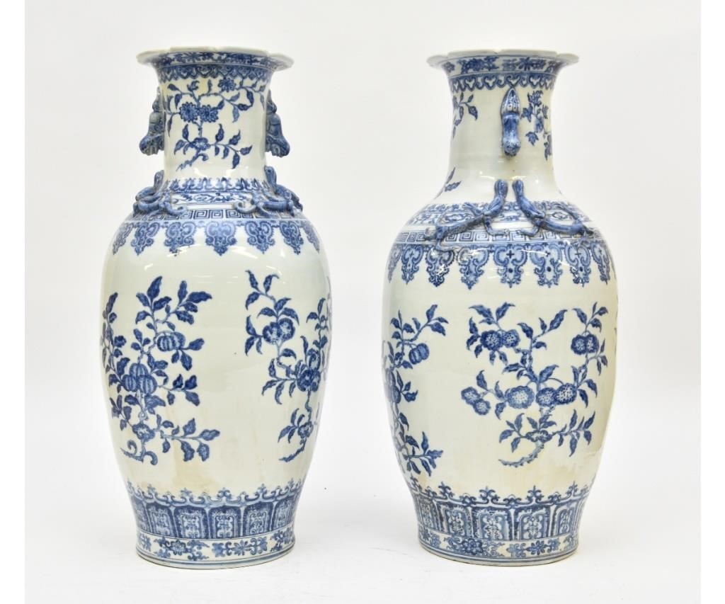 Appraisal: Two similar blue white Chinese porcelain palace size urns probably