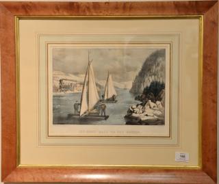 Appraisal: Currier Ives small folio hand colored lithograph ICE BOAT RACE