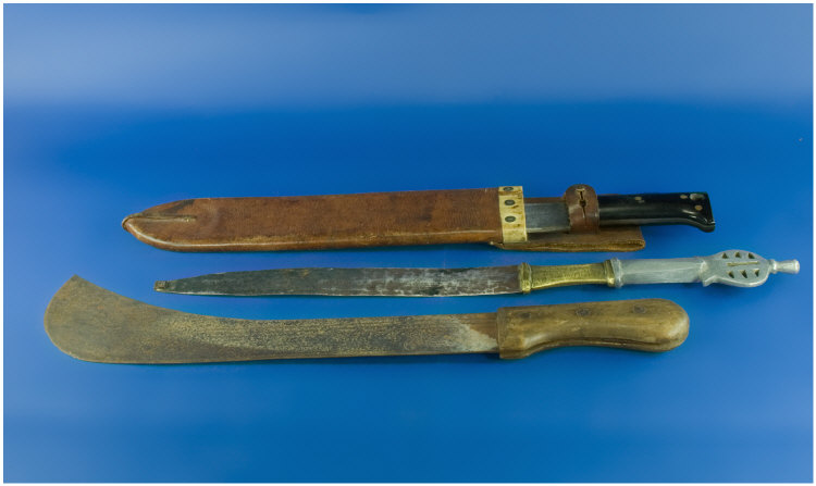 Appraisal: Machete And Scabbard Made By Legitimus Collins Co Dated Together