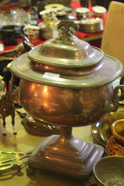 Appraisal: A TH CENTURY COPPER TWO HANDLED SAMOVAR cm high