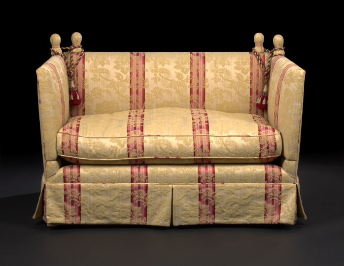 Appraisal: Contemporary Upholstered Knole Sofa the padded rectangular back with upholstered