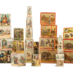 Appraisal: Four Children's Nesting Block Sets Late th Century comprising an