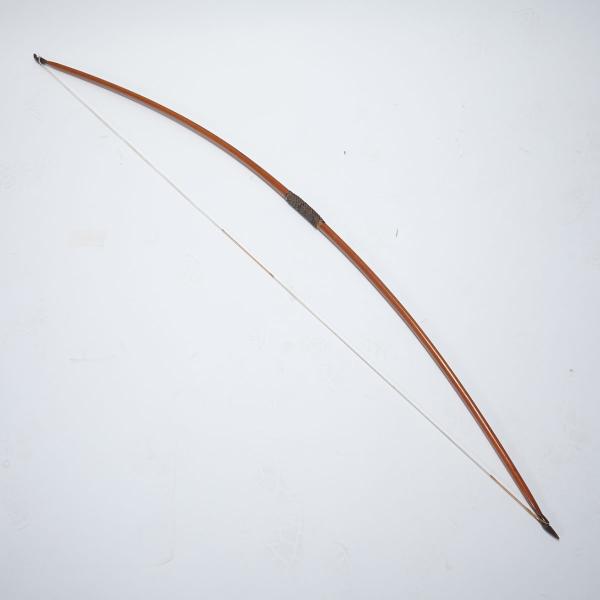 Appraisal: English Self-Yew Longbow c with horn nocks and checked velvet