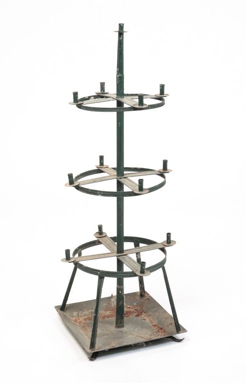 Appraisal: TIN CHRISTMAS CANDLE HOLDER Probably American early th century Tiers