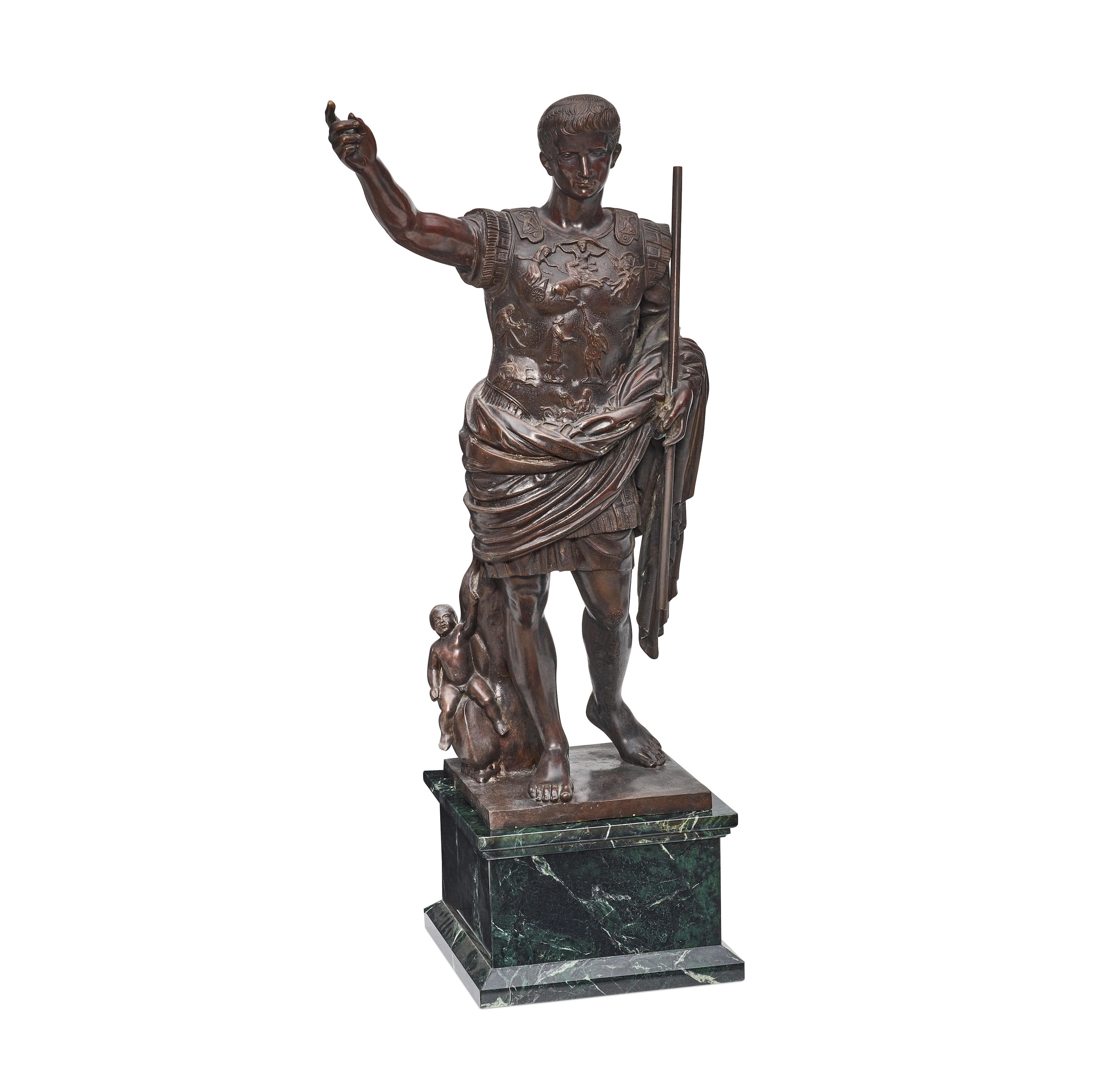 Appraisal: A PATINATED BRONZE FIGURE OF AUGUSTUS OF PRIMA PORTAAFTER THE