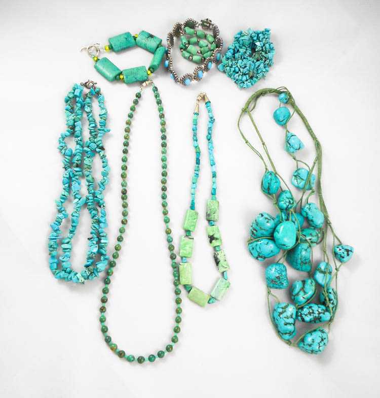 Appraisal: NINE PIECE COLLECTION OF JEWELRY including five necklaces and four