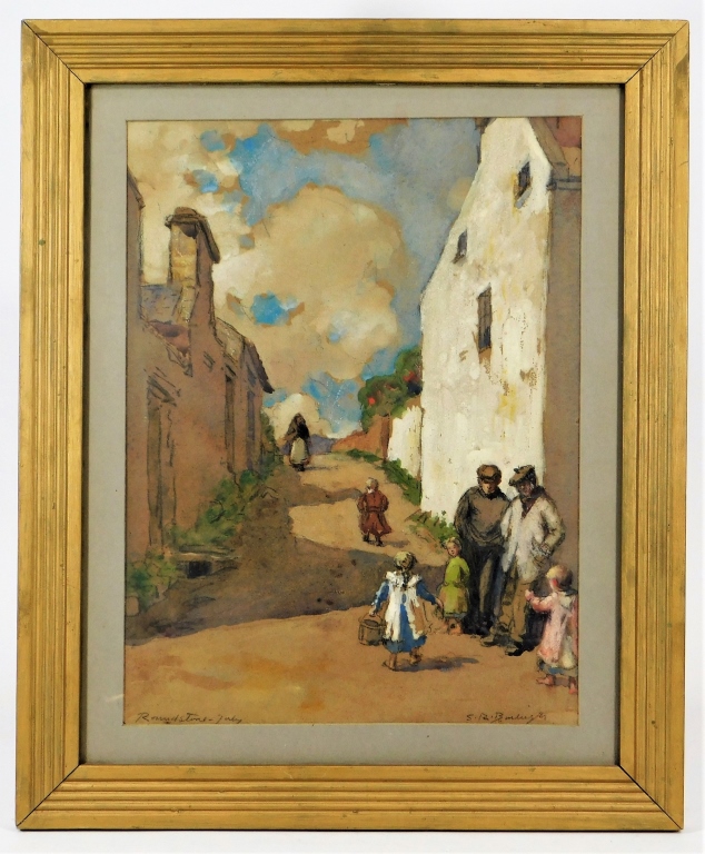 Appraisal: SYDNEY RICHMOND BURLEIGH IRISH VILLAGE WC PAINTING Rhode Island -