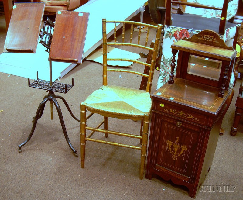 Appraisal: Late Victorian Giltwood Bamboo-turned Ballroom Chair Oak and Cast Iron