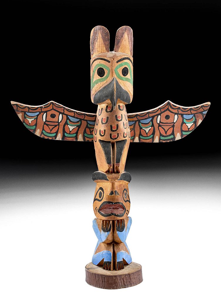 Appraisal: NWC Red Cedar Totem Pole s Native American Pacific Northwest