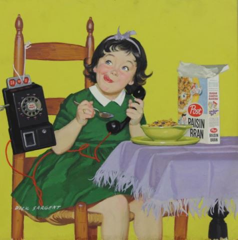 Appraisal: SARGENT Richard Post Raisin Bran Advertisement Girl on toy phone