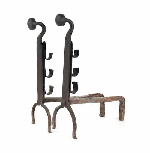 Appraisal: Pair of Federal andirons early th c h