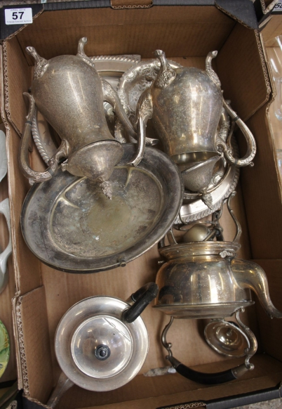 Appraisal: A collection of silver plated items to include Coffee pots