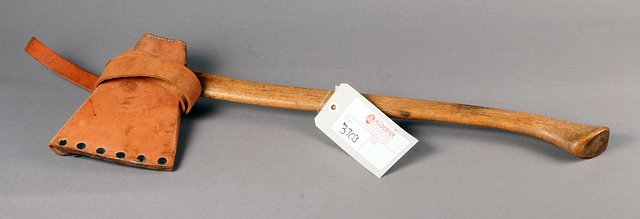 Appraisal: US Felling Axe with leather sheath head marked US Collins