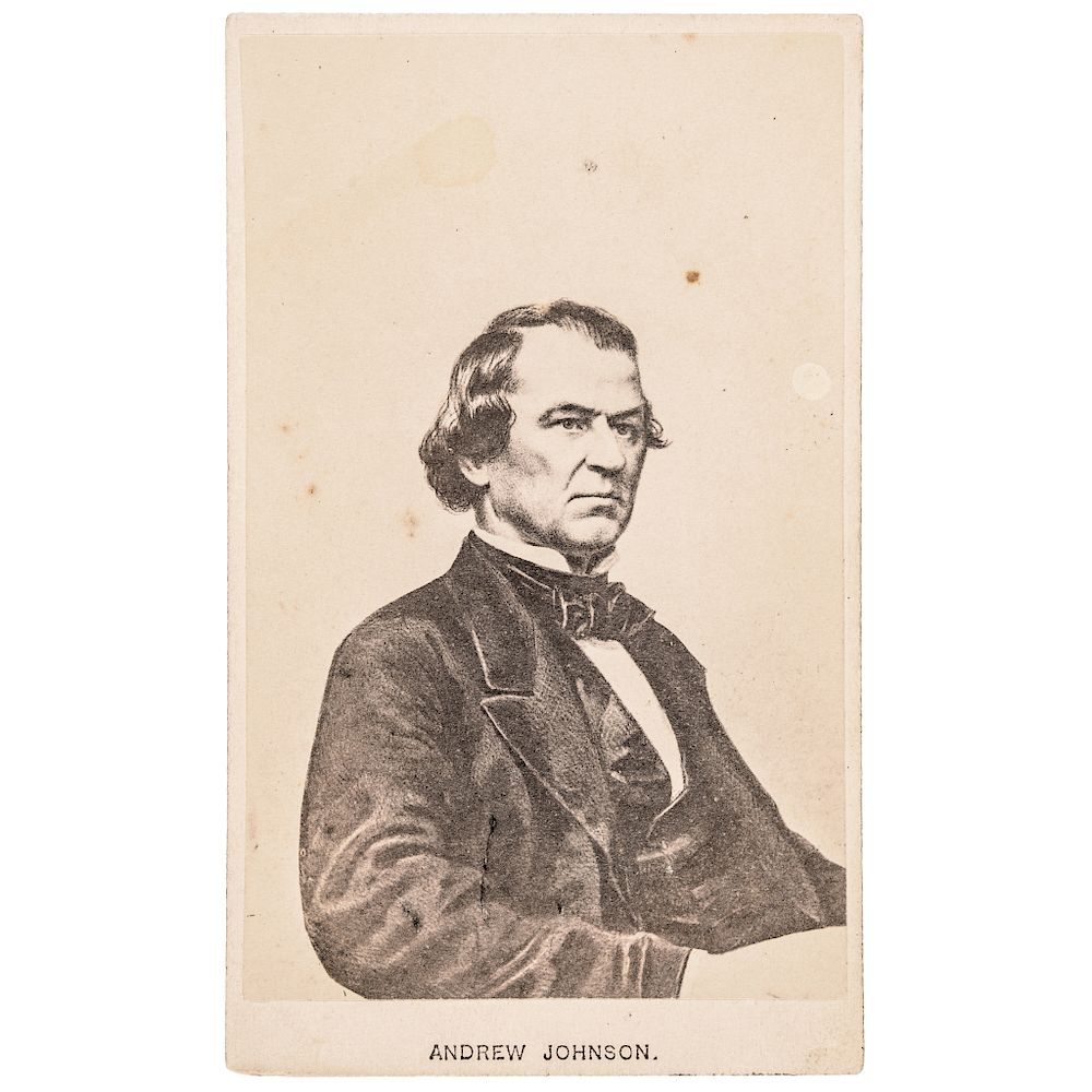 Appraisal: Presidents Andrew Johnson and Andrew Jackson TWO Carte de Visite