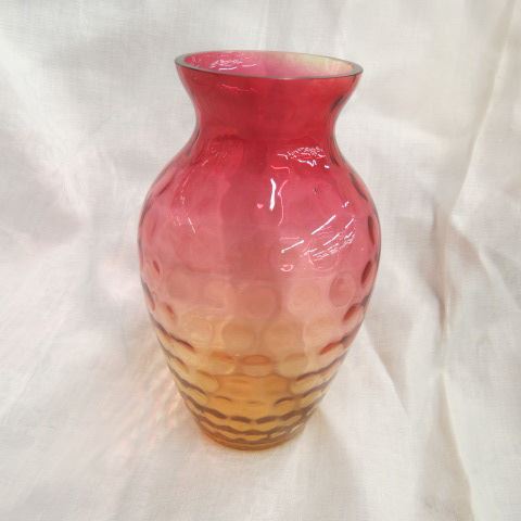 Appraisal: Amberina Art Glass Vase inverted thumbprint New England Glass Works