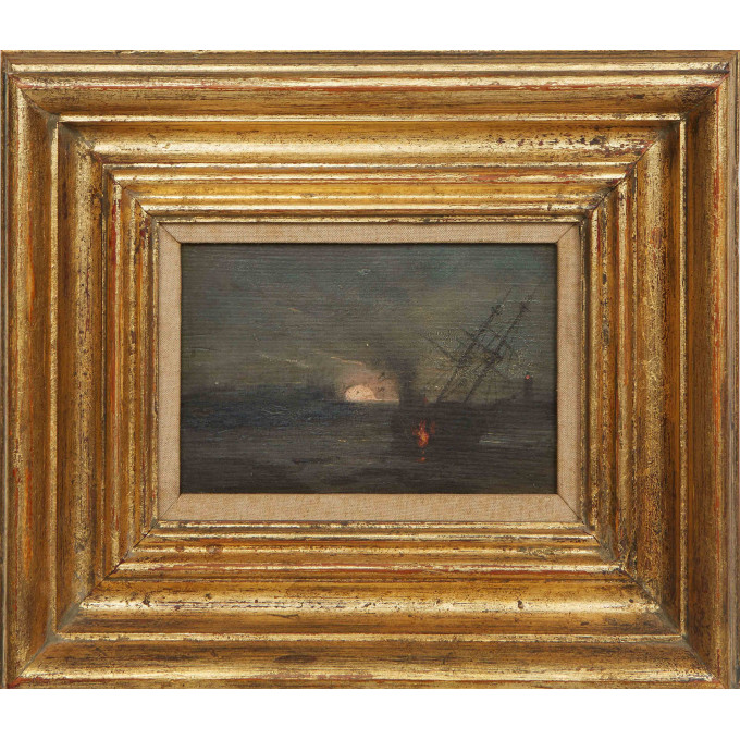 Appraisal: Dutch School The Sinking Schooner th c oil on panel