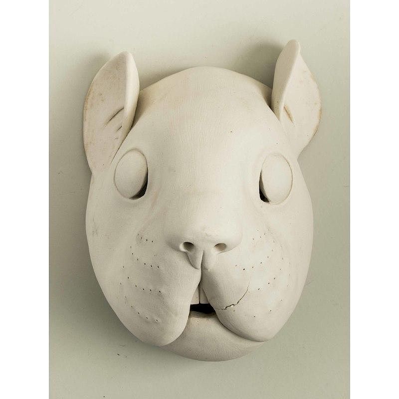 Appraisal: Bisque Mouse Head Mask Carol Lawton Bisque mouse head mask