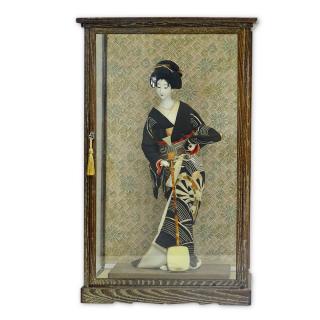 Appraisal: Vintage Japanese Geisha Doll In Glass Case Vintage Japanese Geisha