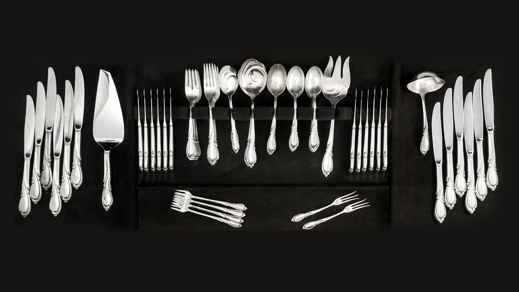 Appraisal: PC INTERNATIONAL STERLING ''RHAPSODY'' FLATWARE Approx Troy ounces Sterling Comprising