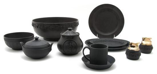 Appraisal: A Collection of English Basalt Wares Wedgwood comprised of three