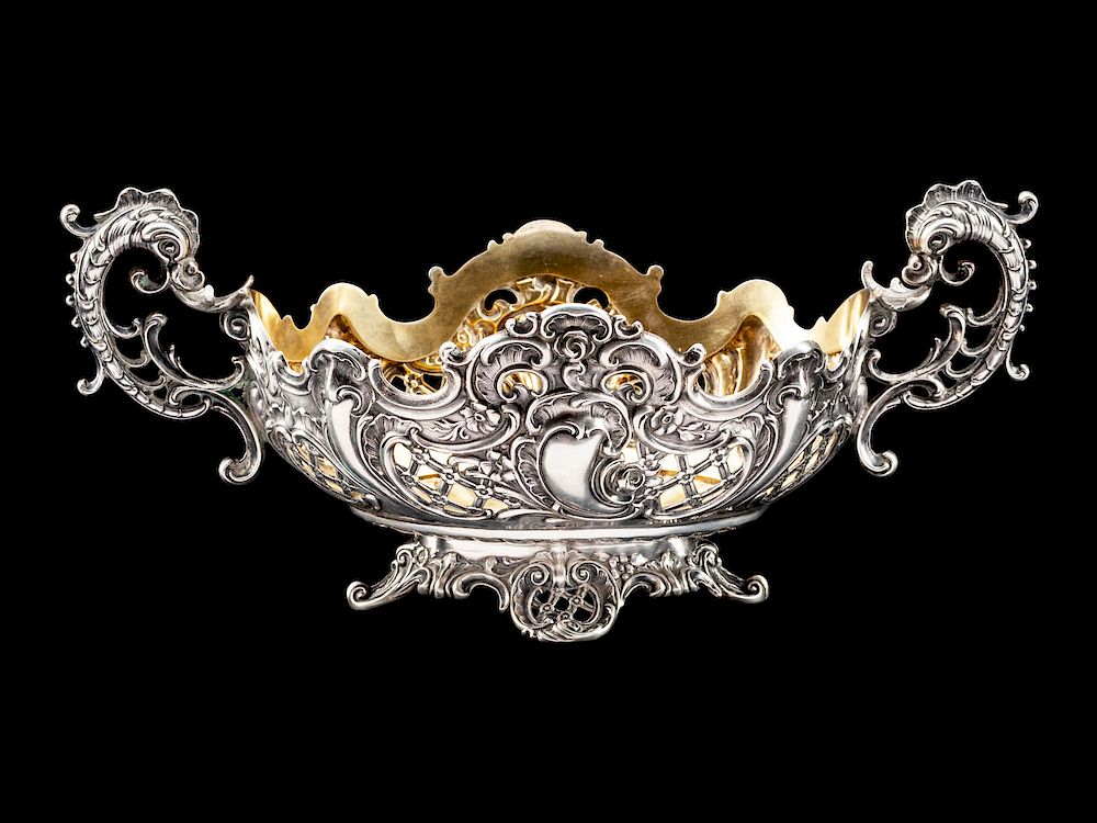 Appraisal: A German Silver Basket A German Silver Basket Bruckmann Sohne