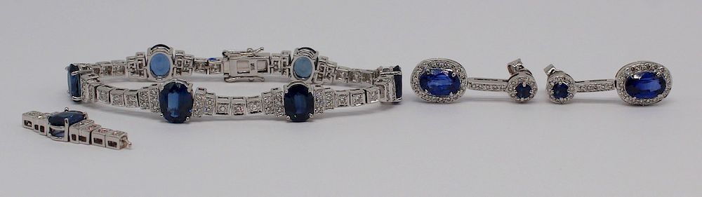 Appraisal: JEWELRY kt Gold Sapphire and Diamond Bracelet Includes an Art