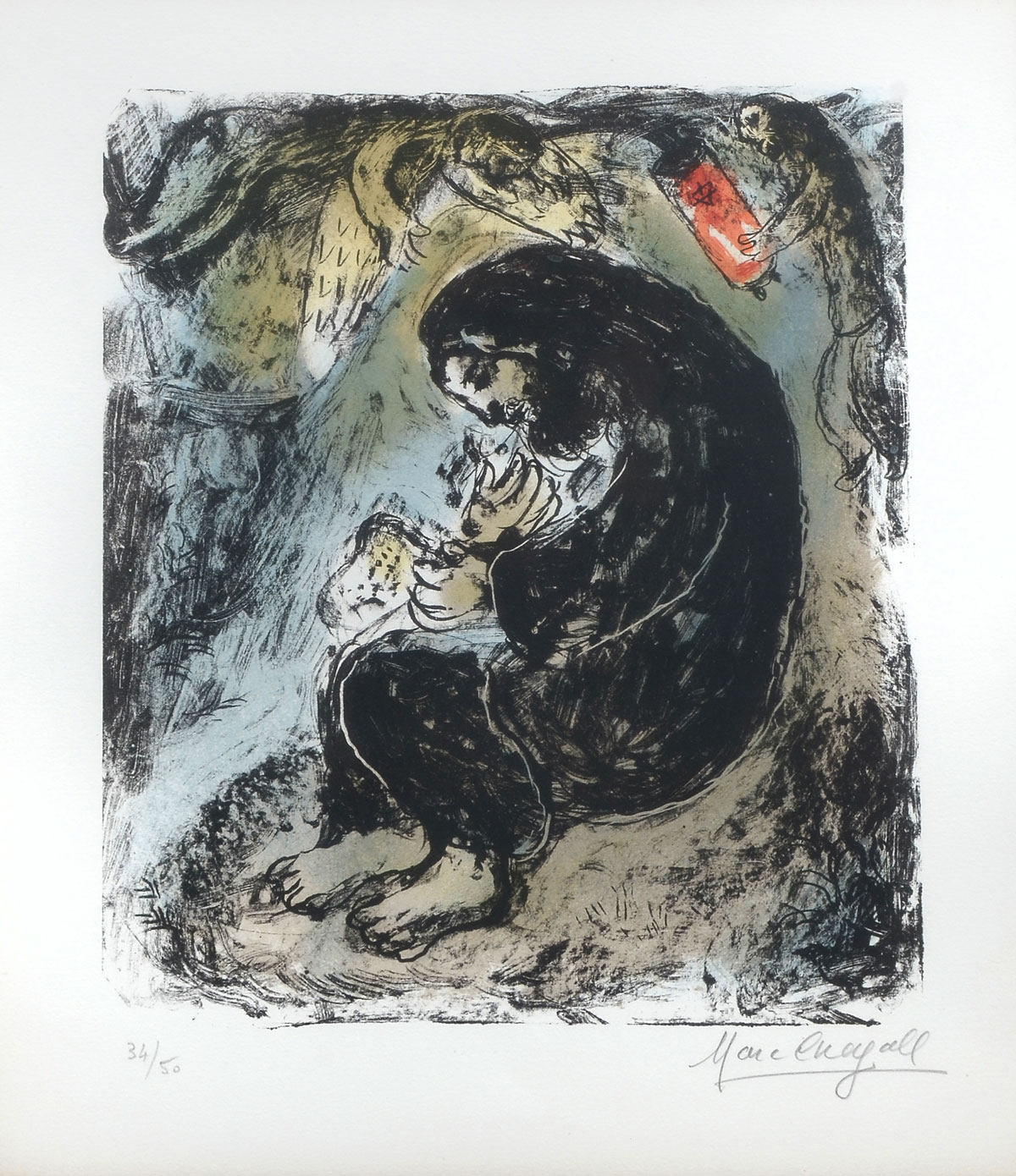 Appraisal: CHAGALL Marc Russian - ''Meditation'' Color Lithograph sight size is