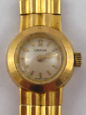 Appraisal: A lady's carat gold Omega bracelet wristwatch case approx mm