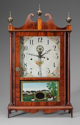 Appraisal: Rare Pillar-and-Scroll Shelf Clock With Outside Escapement Plymouth Connecticut th