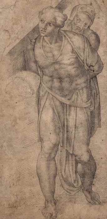 Appraisal: After Michelangelo Buonarroti A figure from the fresco of the