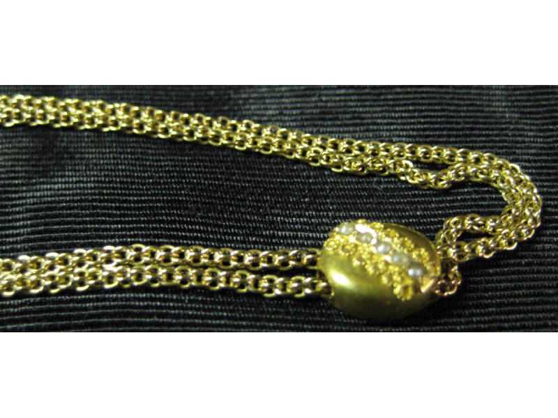 Appraisal: GOLD WATCH CHAIN Yellow gold curb link pendant chain with