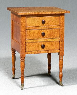 Appraisal: Federal tiger maple stand highly figured tiger and bird's-eye maple