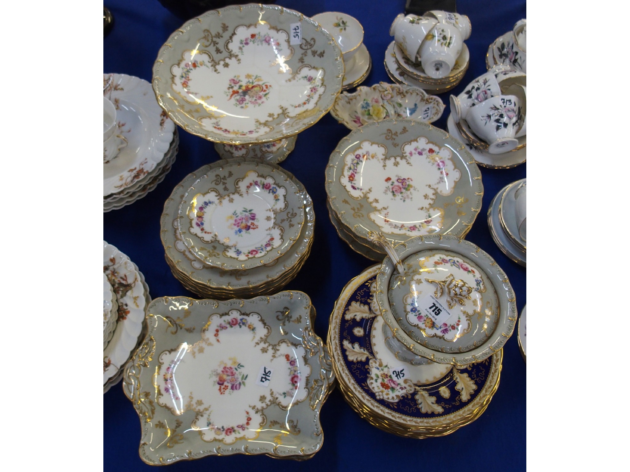 Appraisal: Porcelain dessert set for eight likely Coalport with eight Cauldon