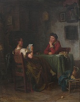 Appraisal: Albert Kindler German - Interior scene with two women reading